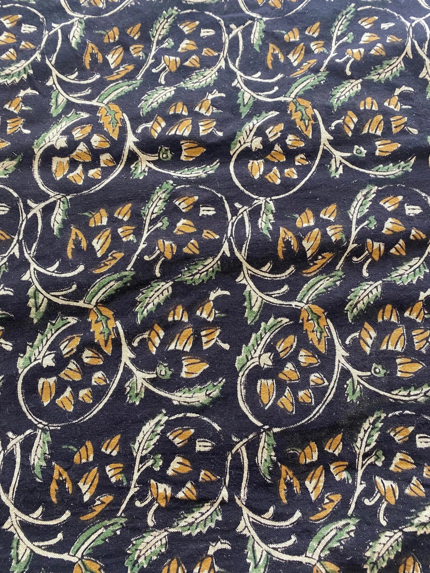 58" inches Indian Hand Block Print Fabric, Indian Linen Fabric, Block Print Fabric, Designer Floral Printing Fabric, Upholstery fabric, - Maple Village Lane