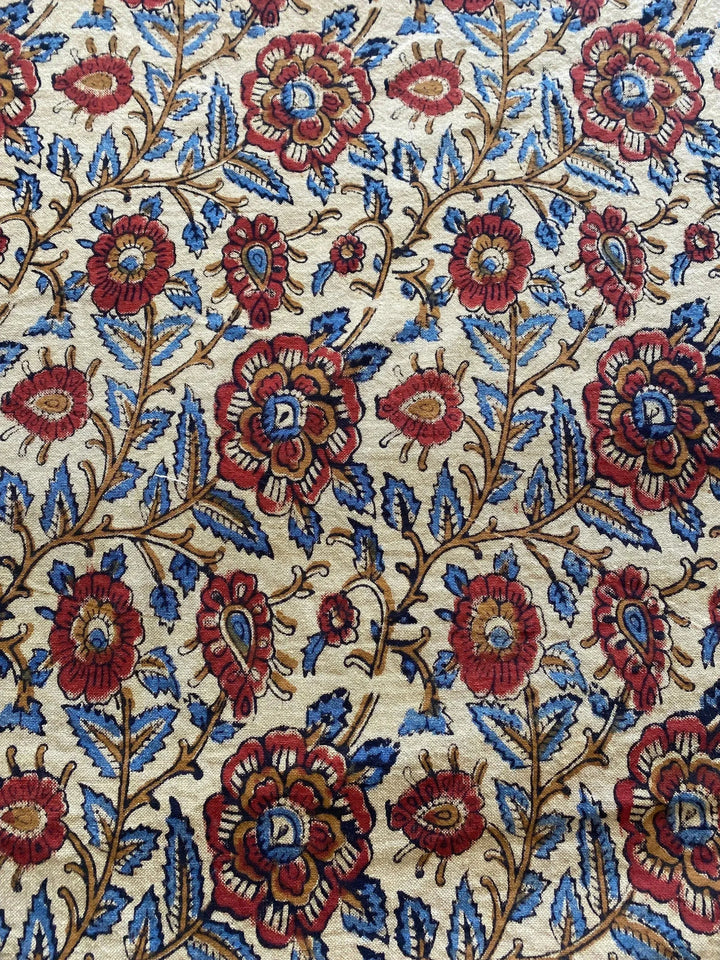 58" inches Indian Hand Block Print Fabric, Indian Linen Fabric, Block Print Fabric, Designer Floral Printing Fabric, Upholstery fabric, - Maple Village Lane