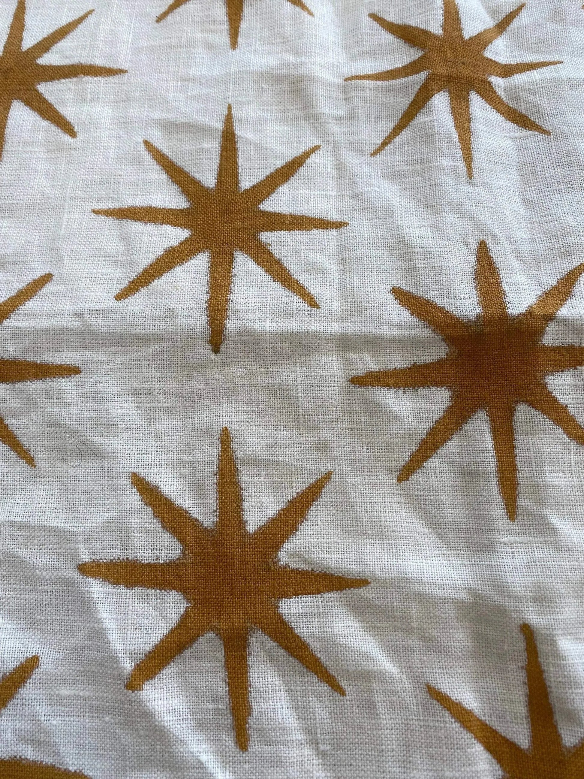 STAR || Indian Hand Block Print Fabric, Indian Linen Fabric, Block Print Fabric, Designer Floral Printing Fabric, Upholstery fabric, - Maple Village Lane