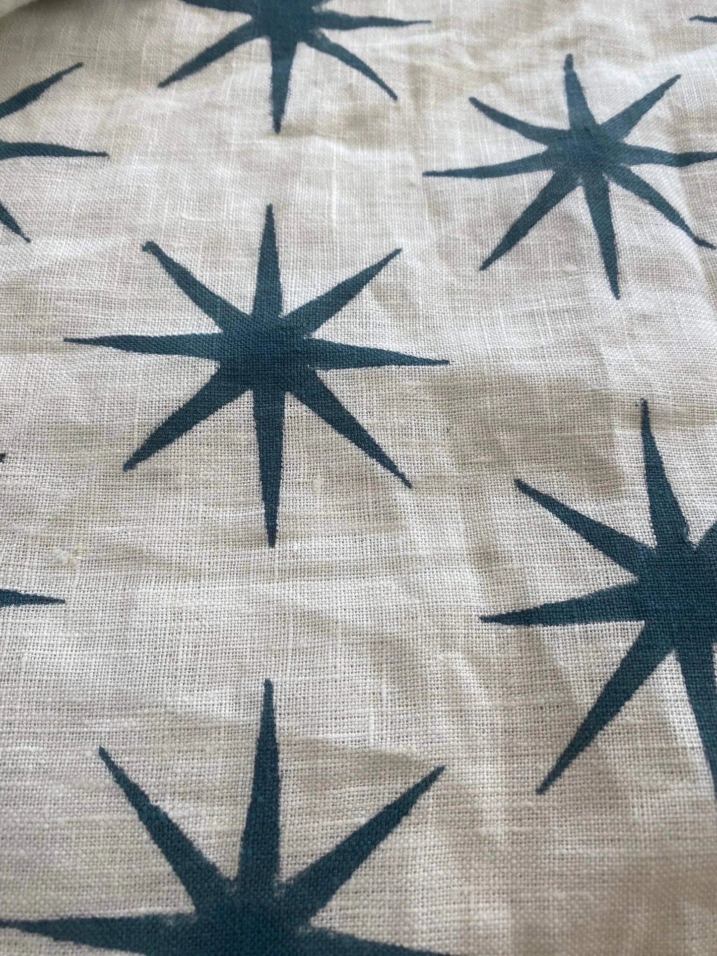STAR || Indian Hand Block Print Fabric, Indian Linen Fabric, Block Print Fabric, Designer Floral Printing Fabric, Upholstery fabric, - Maple Village Lane