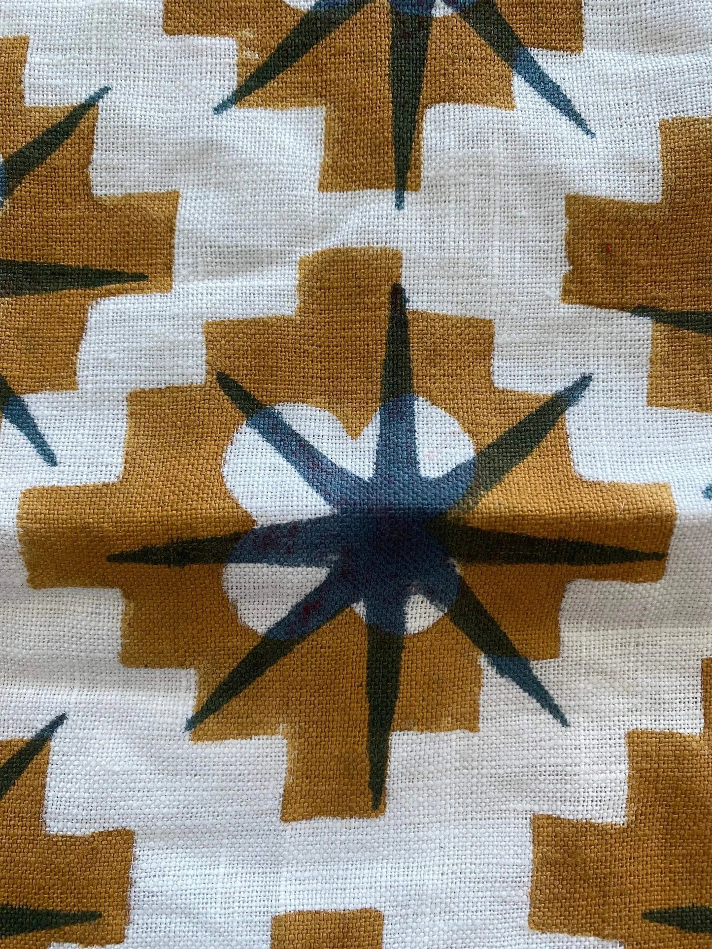 Indian Handloom Linen Hand Block Print Fabric, Block Print Fabric, Designer Floral Printing Fabric, Upholstery fabric, Pillow Cover Fabric - Maple Village Lane