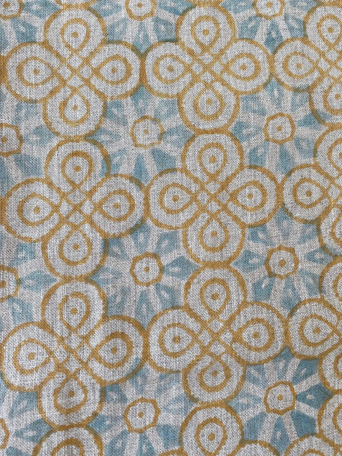 ROUNDED || Indian Hand Block Print Fabric, Indian Linen Fabric, Block Print Fabric, Designer Floral Printing Fabric, Upholstery fabric, - Maple Village Lane