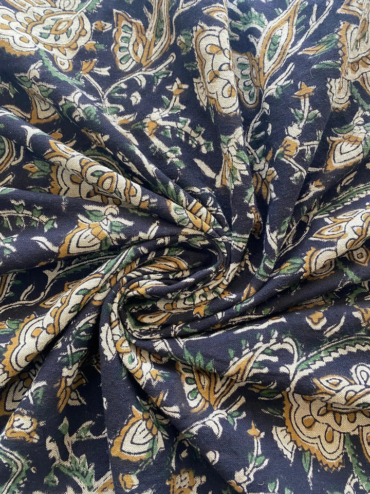58" inches Indian Hand Block Print Fabric, Indian Linen Fabric, Block Print Fabric, Designer Floral Printing Fabric, Upholstery fabric, - Maple Village Lane