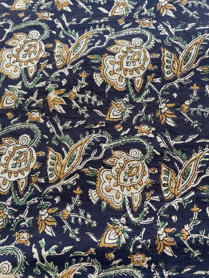 58" inches Indian Hand Block Print Fabric, Indian Linen Fabric, Block Print Fabric, Designer Floral Printing Fabric, Upholstery fabric, - Maple Village Lane