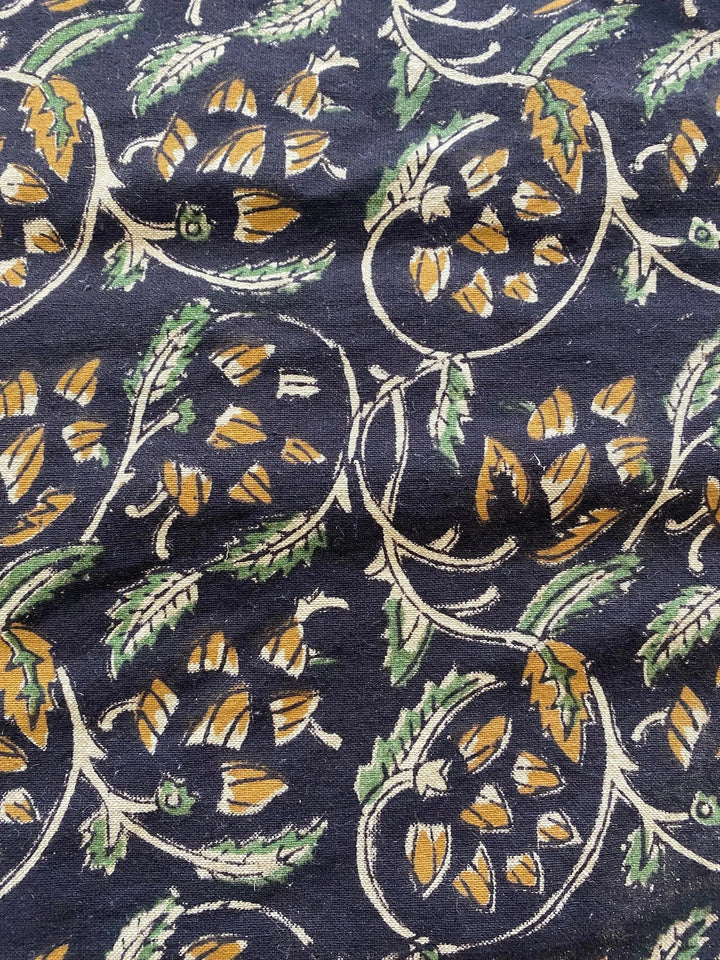 58" inches Indian Hand Block Print Fabric, Indian Linen Fabric, Block Print Fabric, Designer Floral Printing Fabric, Upholstery fabric, - Maple Village Lane