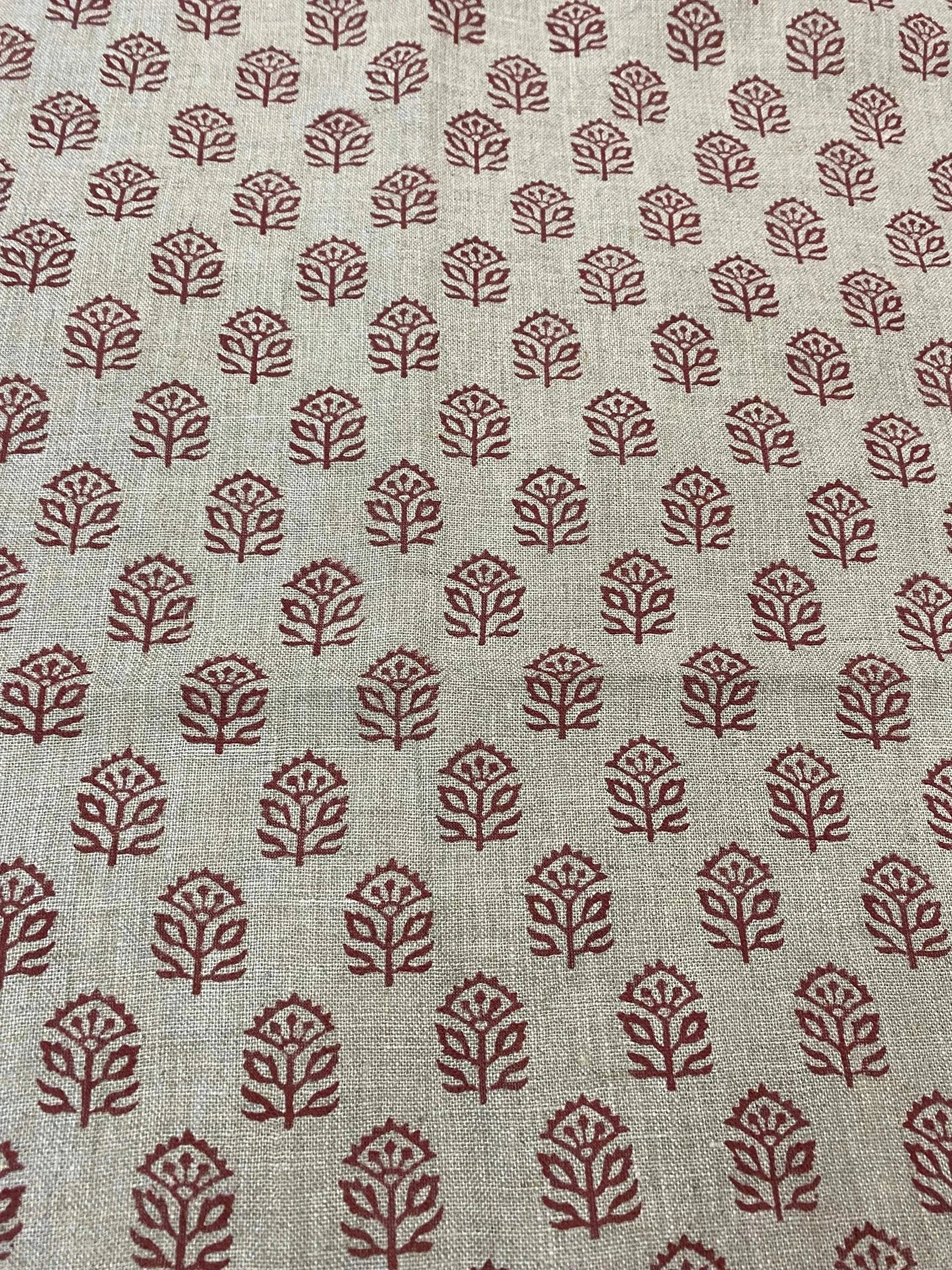 58" inches Indian Hand Block Print Fabric, Indian Linen Fabric, Block Print Fabric, Designer Floral Printing Fabric, Upholstery fabric, - Maple Village Lane