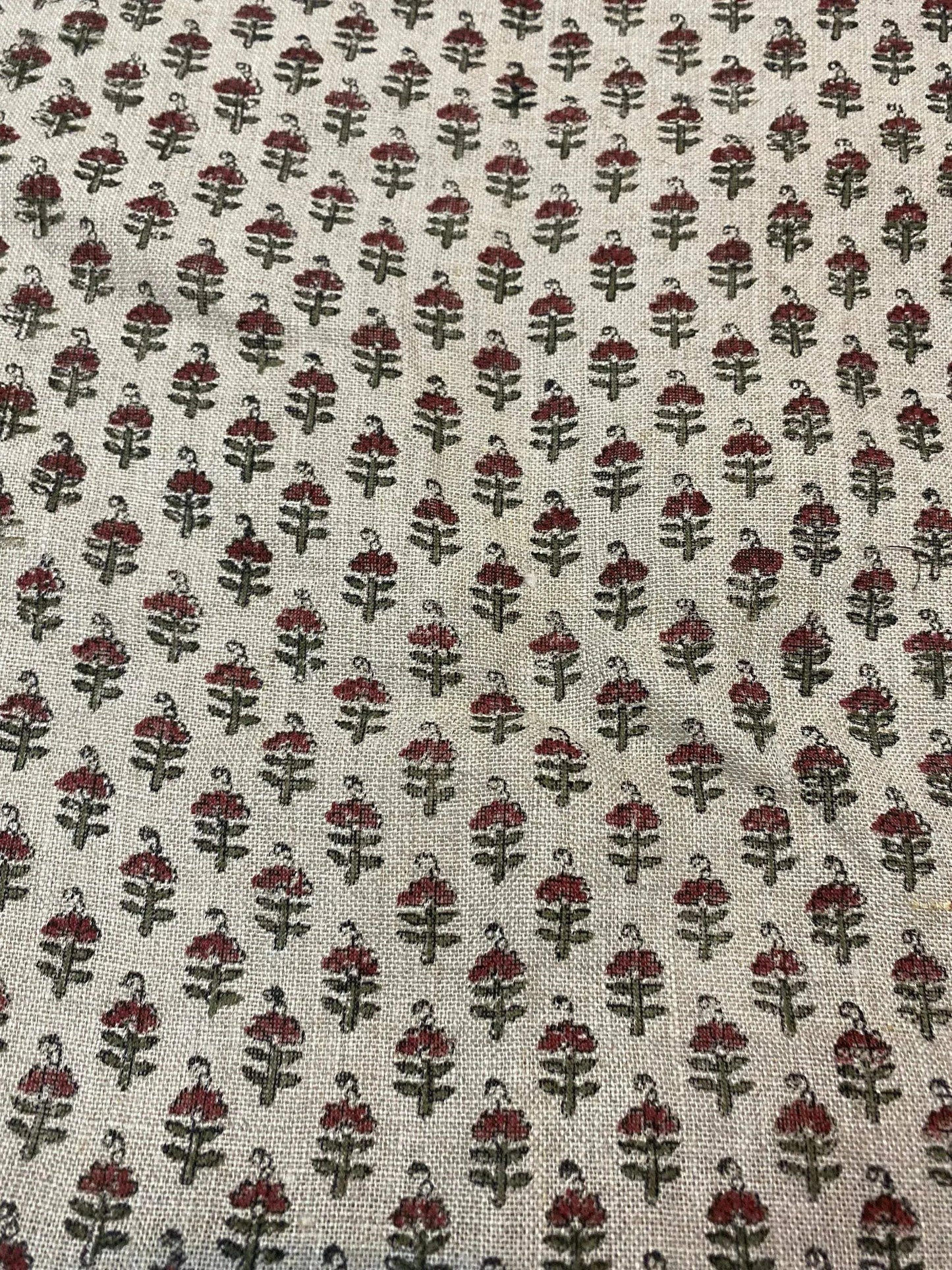 Vibby Hand Block Print Linen Upholstery Fabric - Maple Village Lane