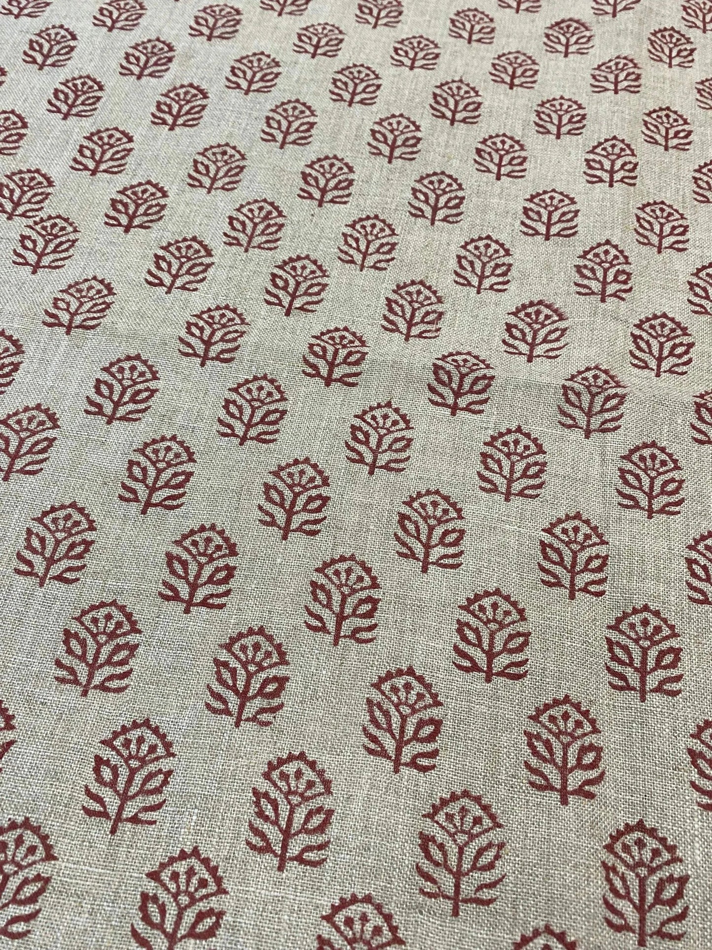 58" inches Indian Hand Block Print Fabric, Indian Linen Fabric, Block Print Fabric, Designer Floral Printing Fabric, Upholstery fabric, - Maple Village Lane