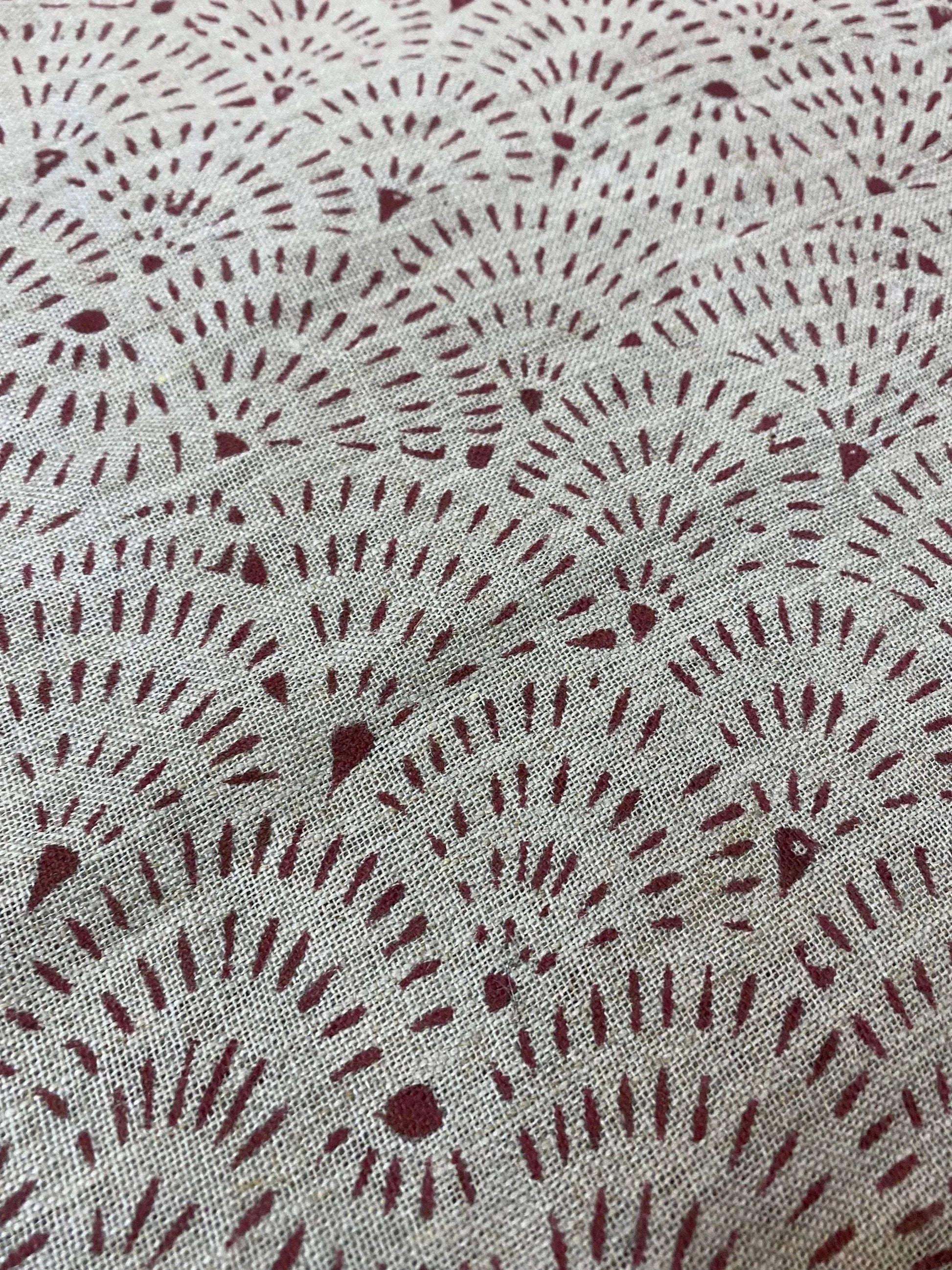 58" inches Indian Hand Block Print Fabric, Indian Linen Fabric, Block Print Fabric, Designer Floral Printing Fabric, Upholstery fabric, - Maple Village Lane