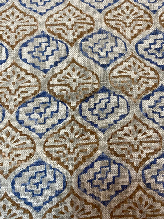 Linen fabric, Fabric by yard, Hand printed fabric, Block Print Fabric, Indian Fabric