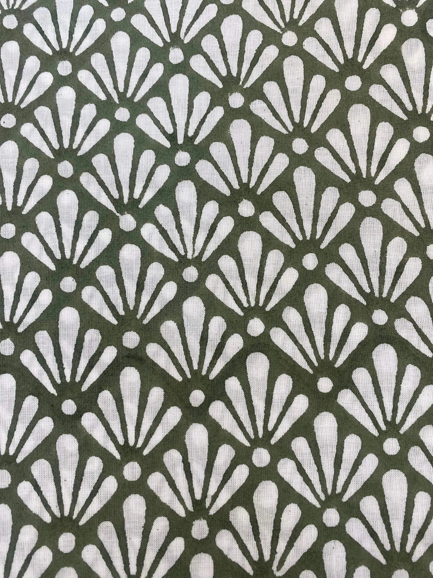 Indian Cotton Block Print Fabric by the Yard -Sewing and Quilting Fabric - Maple Village Lane