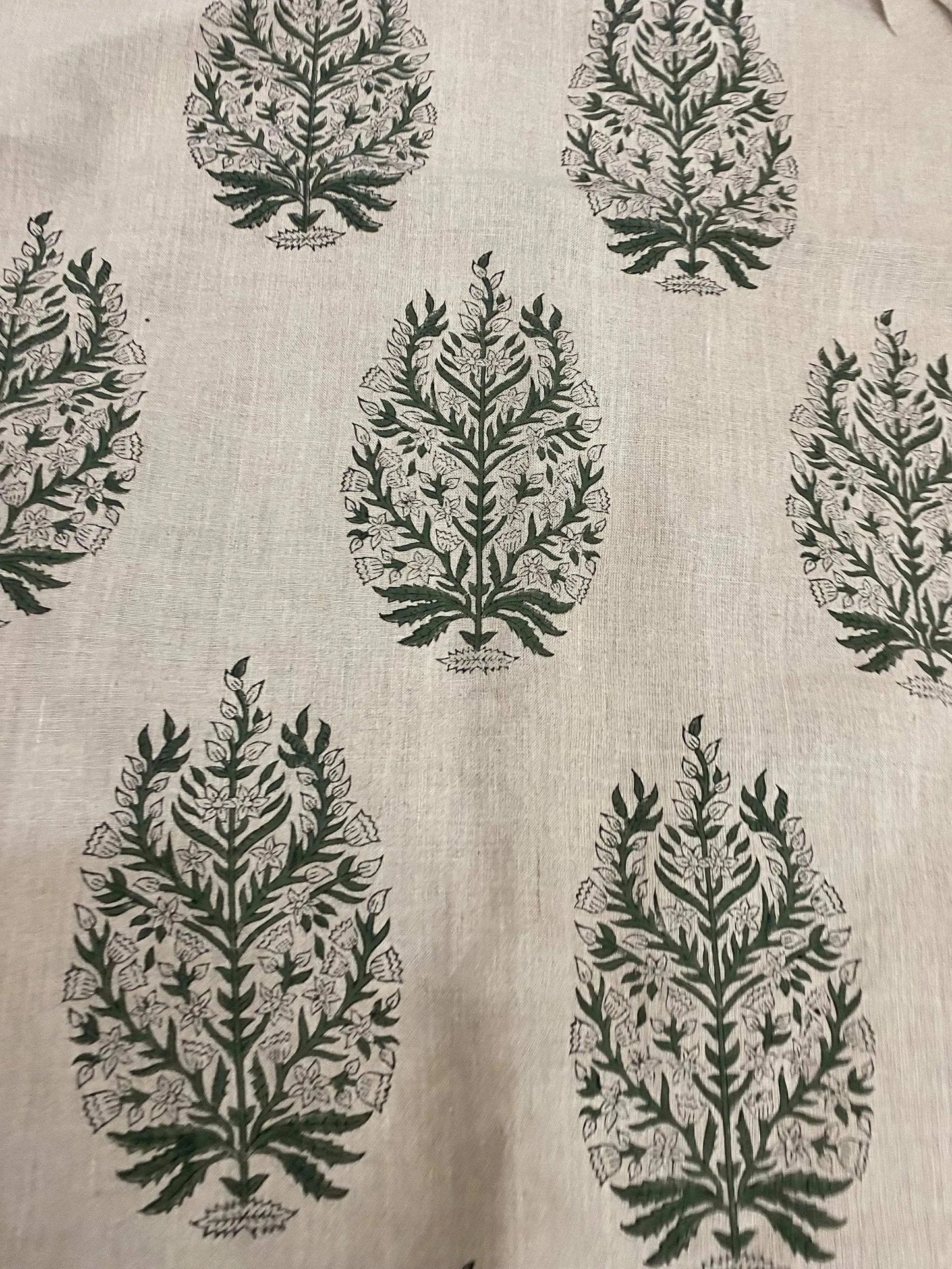 58" inches Indian Hand Block Print Fabric, Indian Linen Fabric, Block Print Fabric, Designer Floral Printing Fabric, Upholstery fabric, - Maple Village Lane