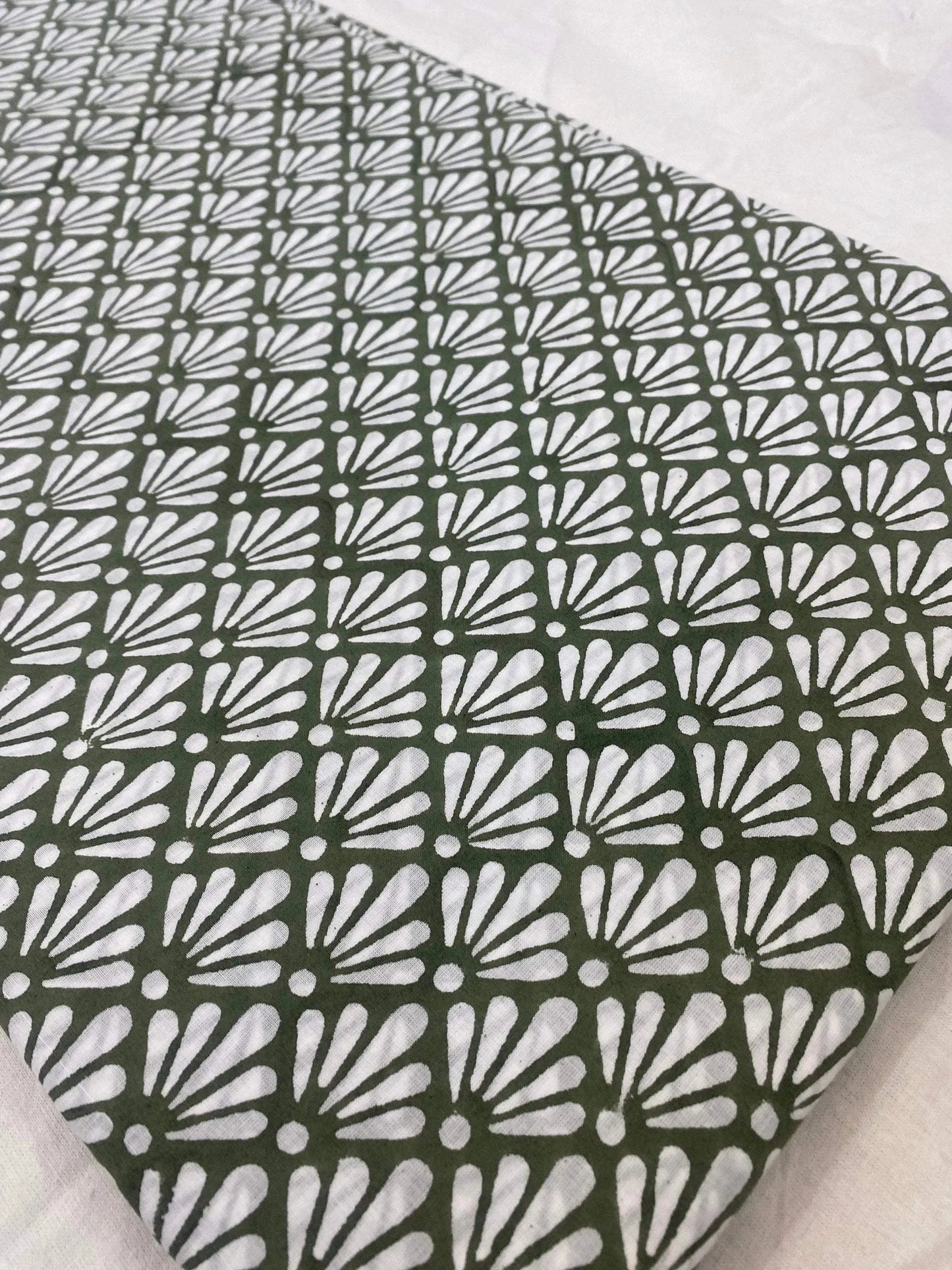 Indian Cotton Block Print Fabric by the Yard -Sewing and Quilting Fabric - Maple Village Lane