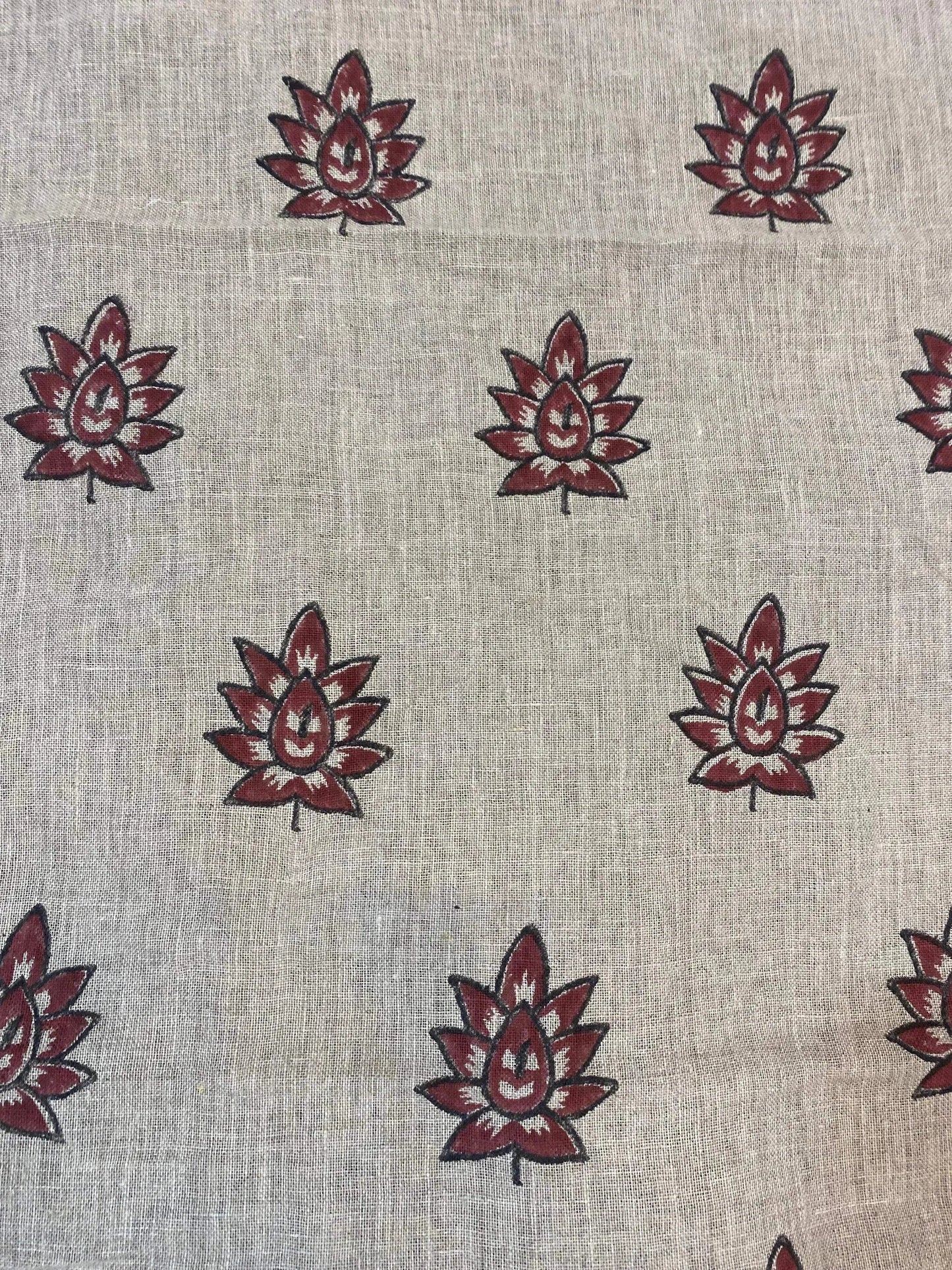 58" inches Indian Hand Block Print Fabric, Indian Linen Fabric, Block Print Fabric, Designer Floral Printing Fabric, Upholstery fabric, - Maple Village Lane