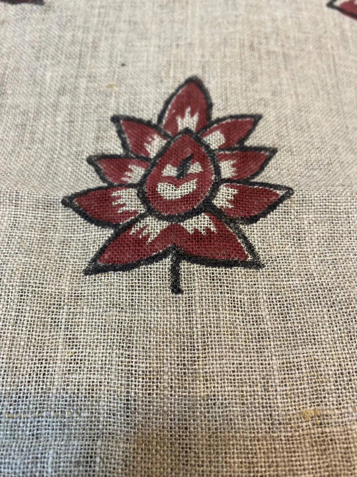 58" inches Indian Hand Block Print Fabric, Indian Linen Fabric, Block Print Fabric, Designer Floral Printing Fabric, Upholstery fabric, - Maple Village Lane