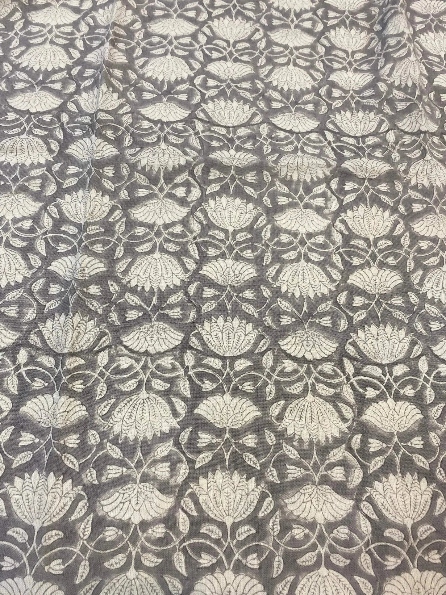Tulip Flower Block Print Upholstery Fabric - Maple Village Lane