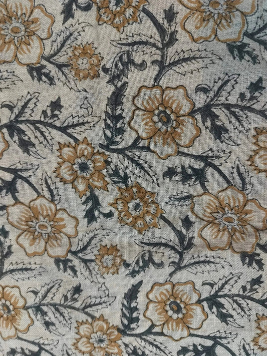 Linen fabric, Fabric by yard, Hand printed fabric, Block Print Fabric, Indian Fabric