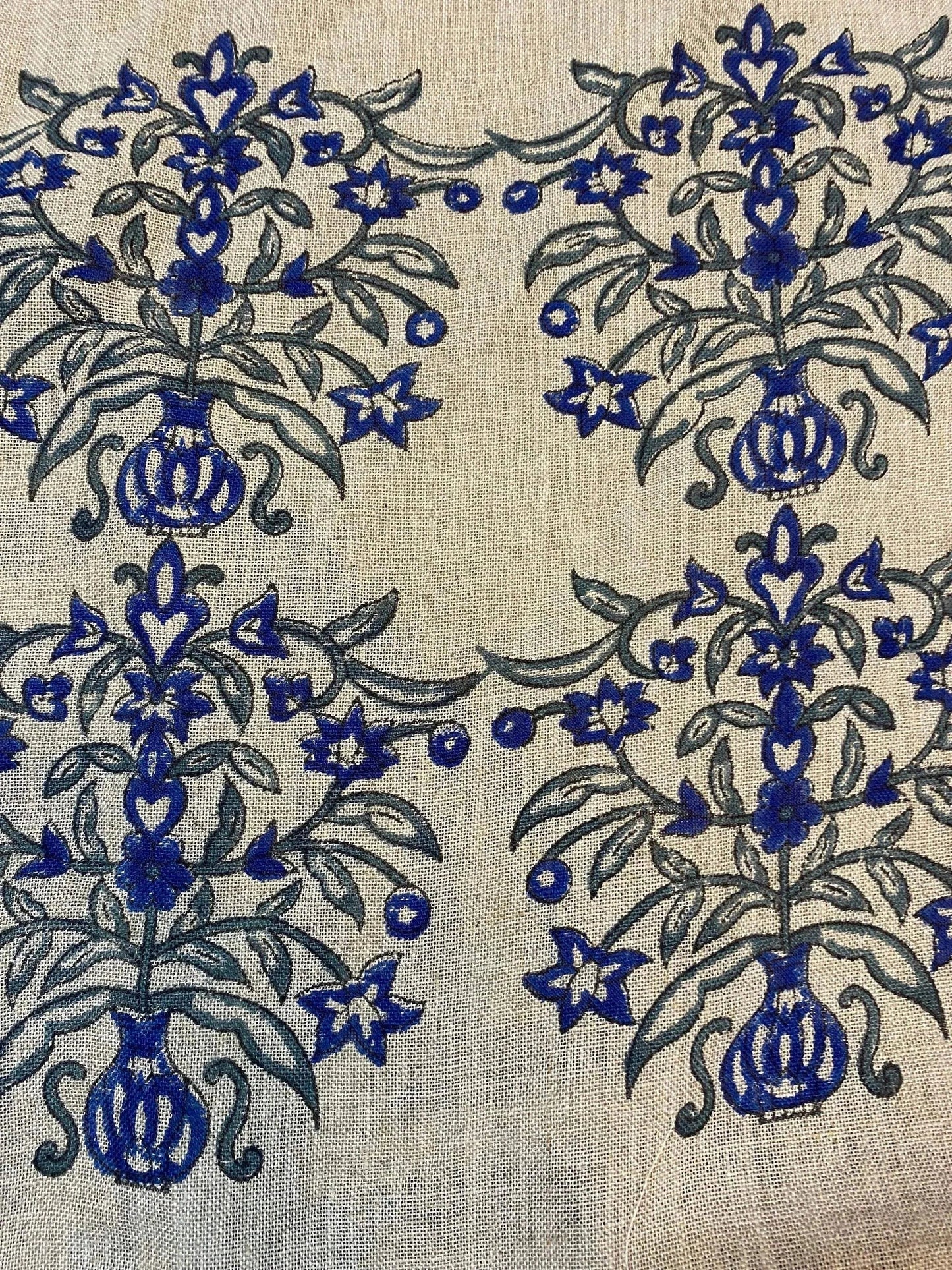 Linen fabric, Fabric by yard, Hand printed fabric, Block Print Fabric, Indian Fabric