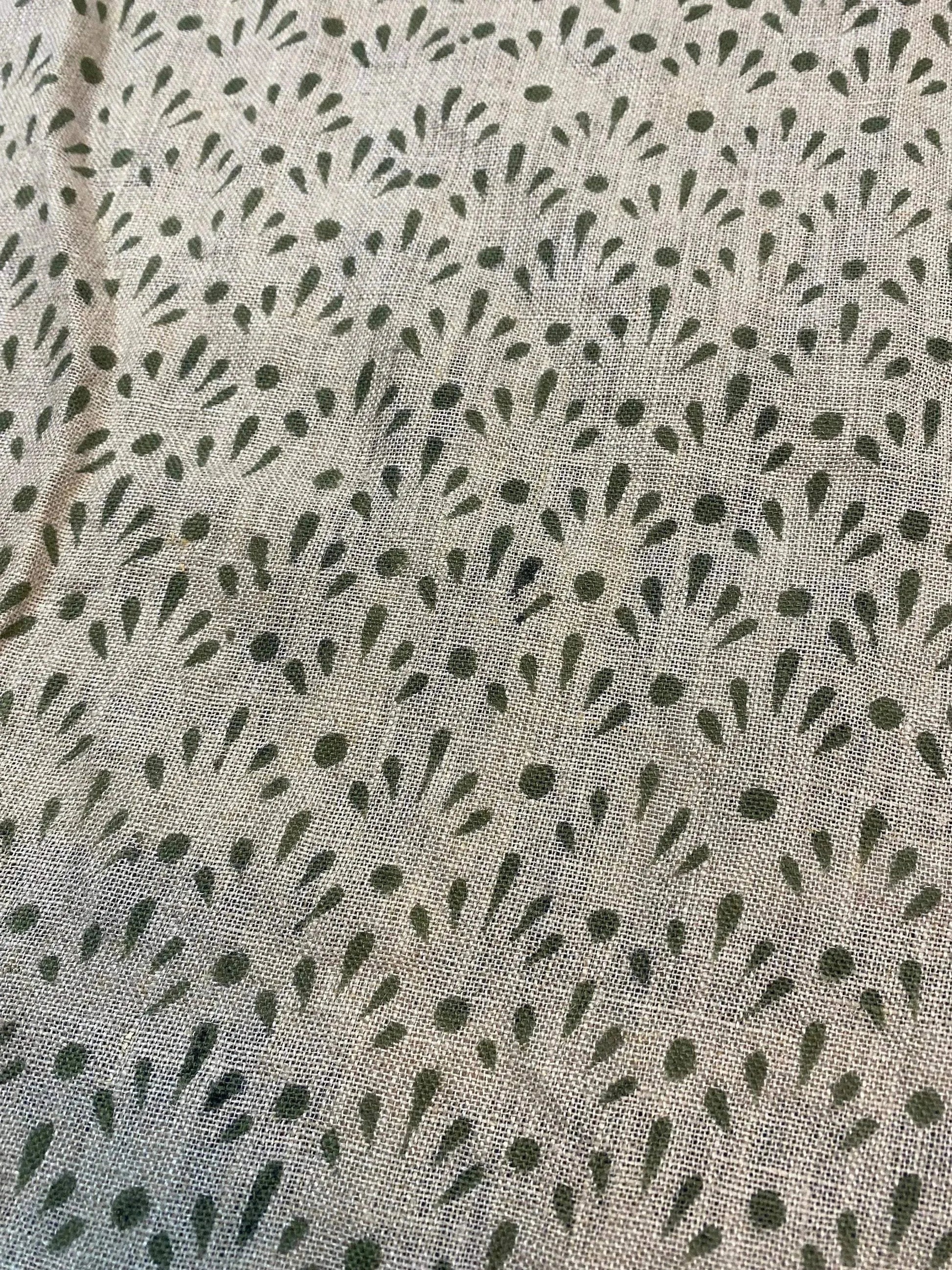 58" inches Indian Hand Block Print Fabric, Indian Linen Fabric, Block Print Fabric, Designer Floral Printing Fabric, Upholstery fabric, - Maple Village Lane