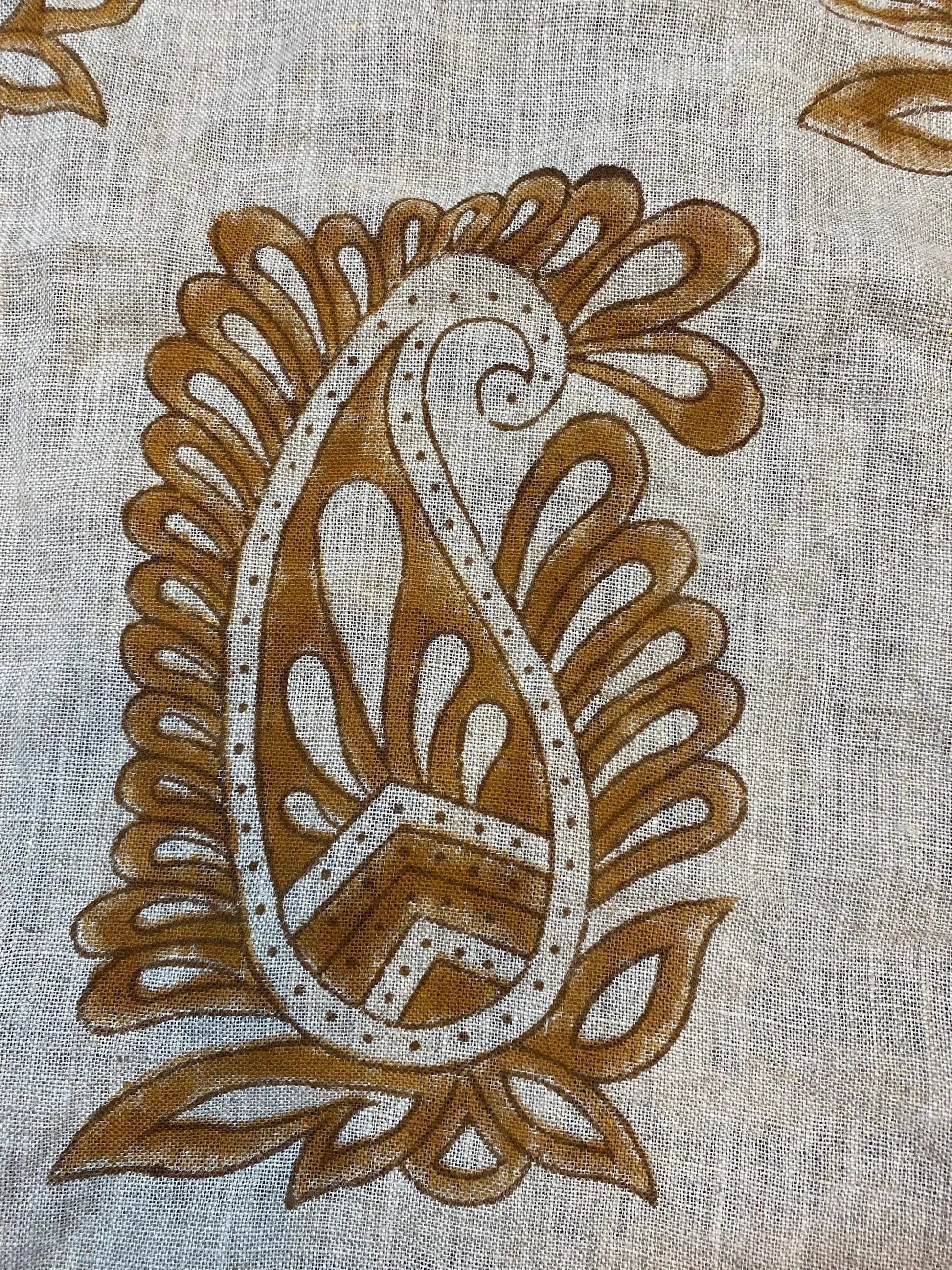 58" inches Indian Hand Block Print Fabric, Indian Linen Fabric, Block Print Fabric, Designer Floral Printing Fabric, Upholstery fabric, - Maple Village Lane