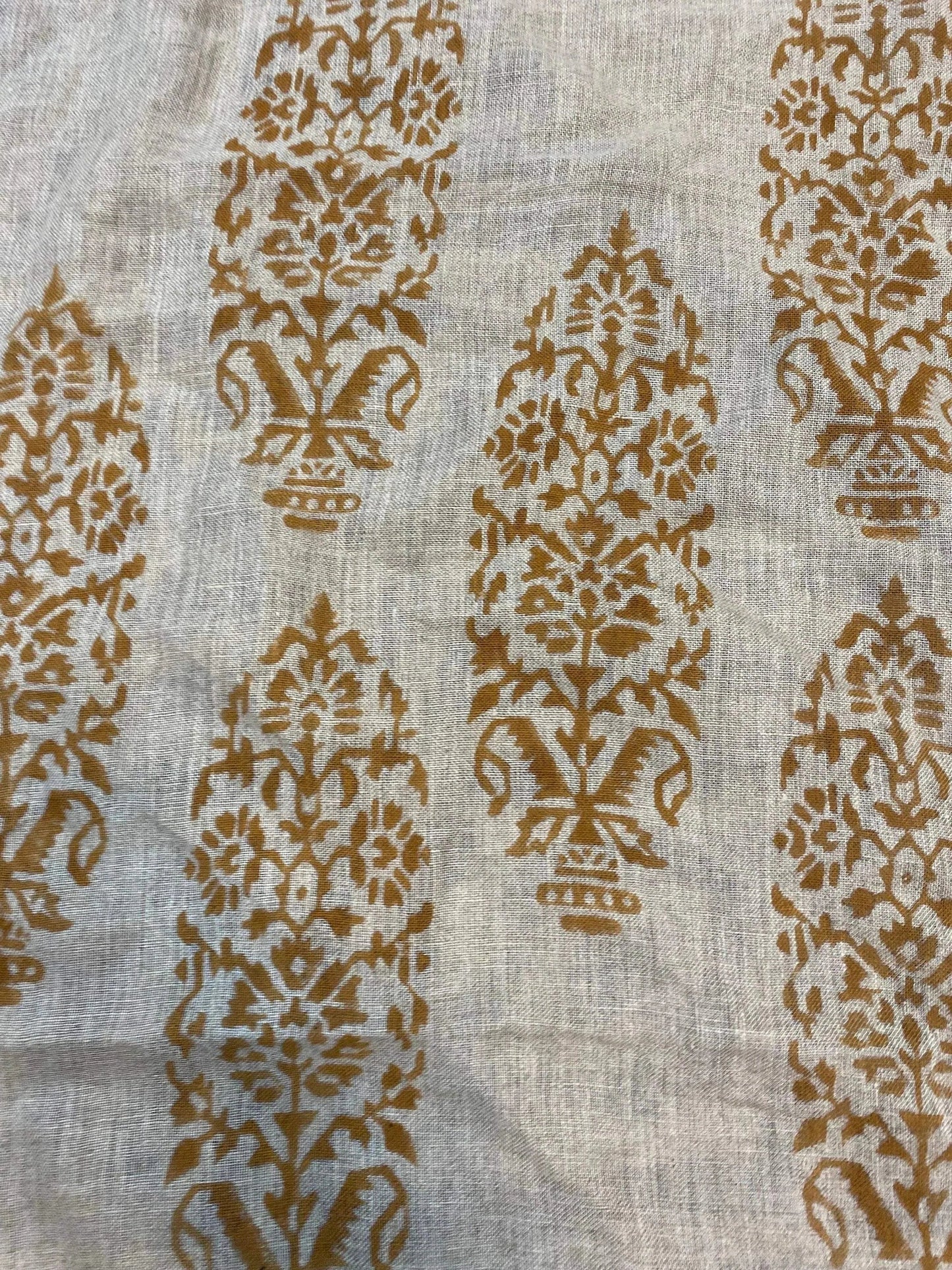 58" inches Indian Hand Block Print Fabric, Indian Linen Fabric, Block Print Fabric, Designer Floral Printing Fabric, Upholstery fabric, - Maple Village Lane