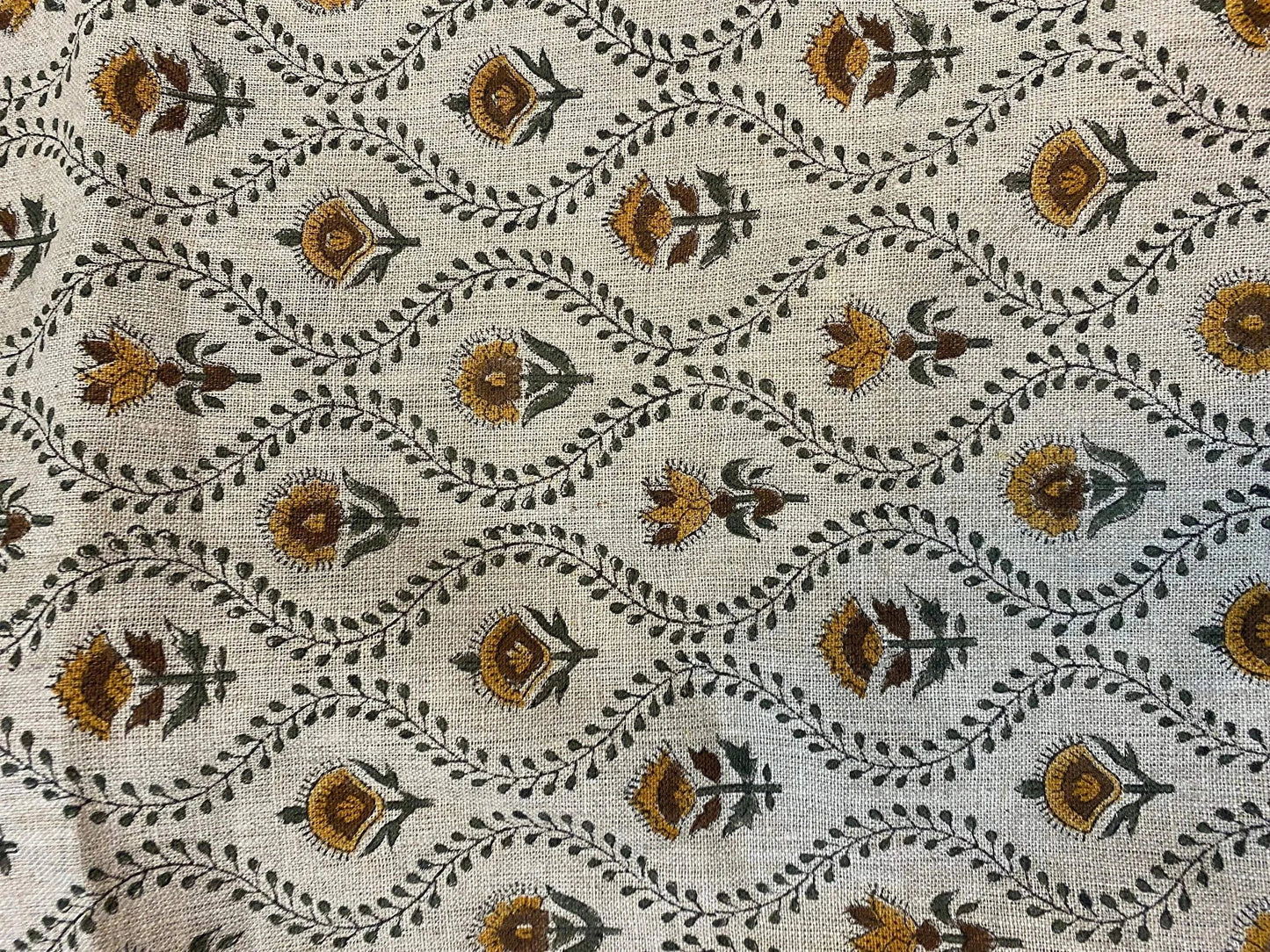 58" inches Indian Hand Block Print Fabric, Indian Linen Fabric, Block Print Fabric, Designer Floral Printing Fabric, Upholstery fabric, - Maple Village Lane
