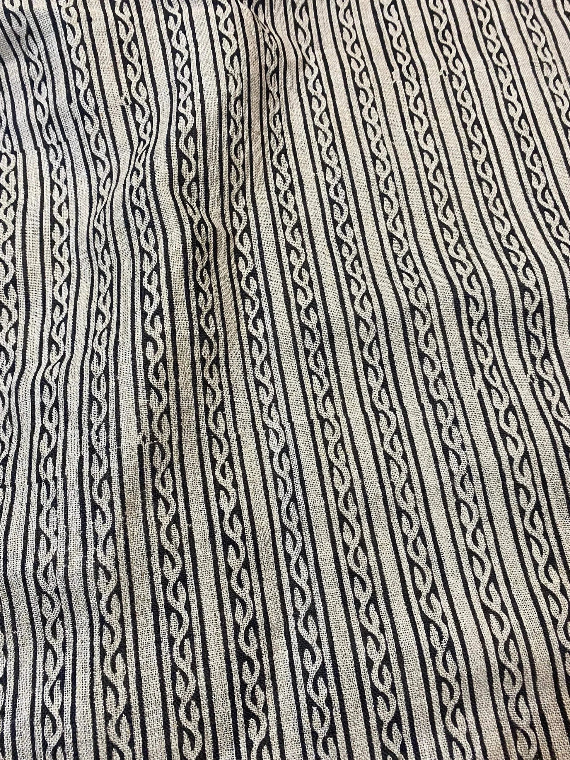 Linen fabric, Fabric by yard, Hand printed fabric, Block Print Fabric, Indian Fabric