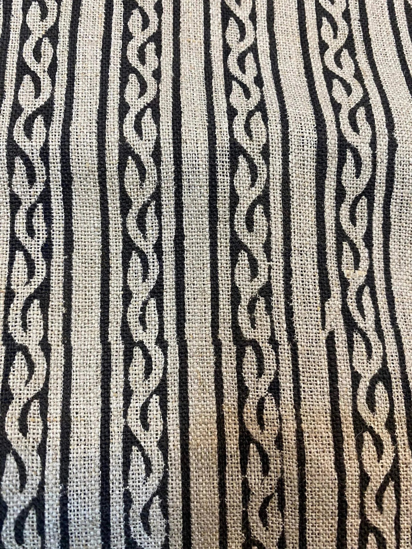 58" inches Hand Block Printed Linen Fabric , Home Decor Best Linen Fabric for decor, pillows ,upholstery, curtain - Maple Village Lane