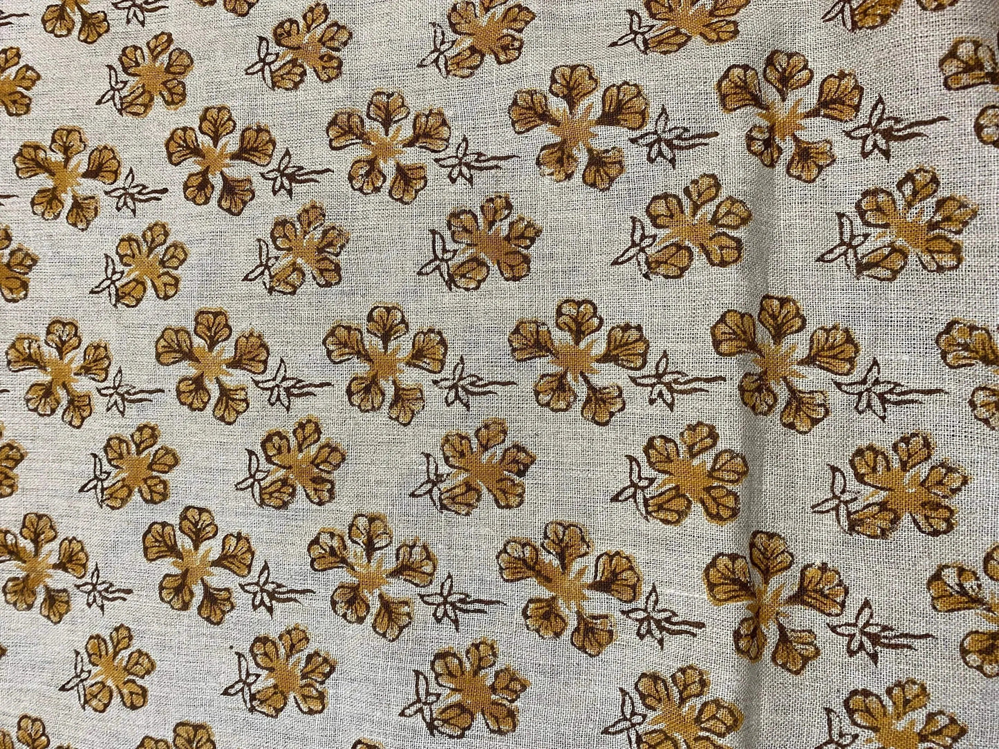 58" inches Hand Block Printed Linen Fabric , Home Decor Best Linen Fabric for decor, pillows ,upholstery, curtain - Maple Village Lane