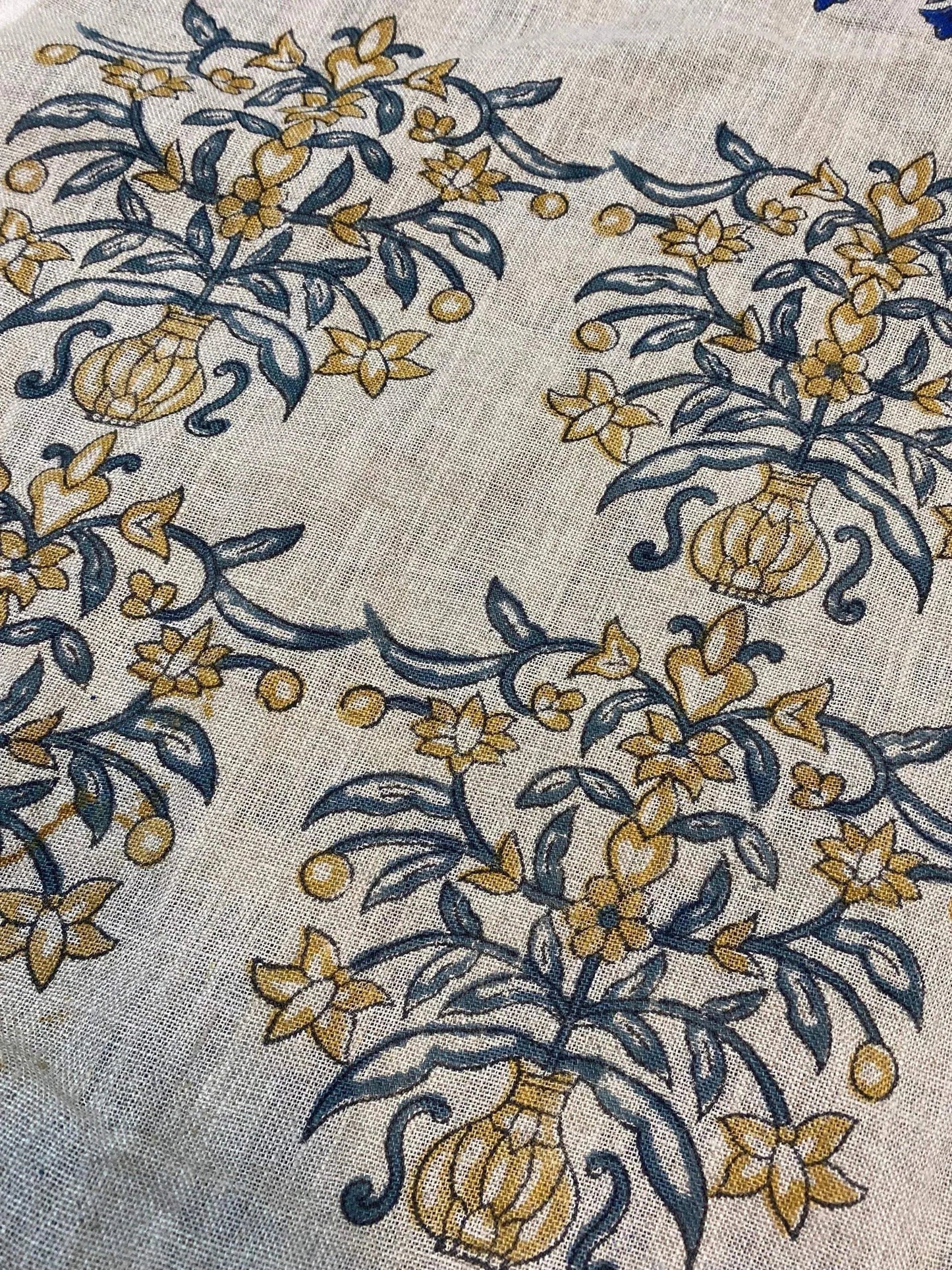 Linen fabric, Fabric by yard, Hand printed fabric, Block Print Fabric, Indian Fabric