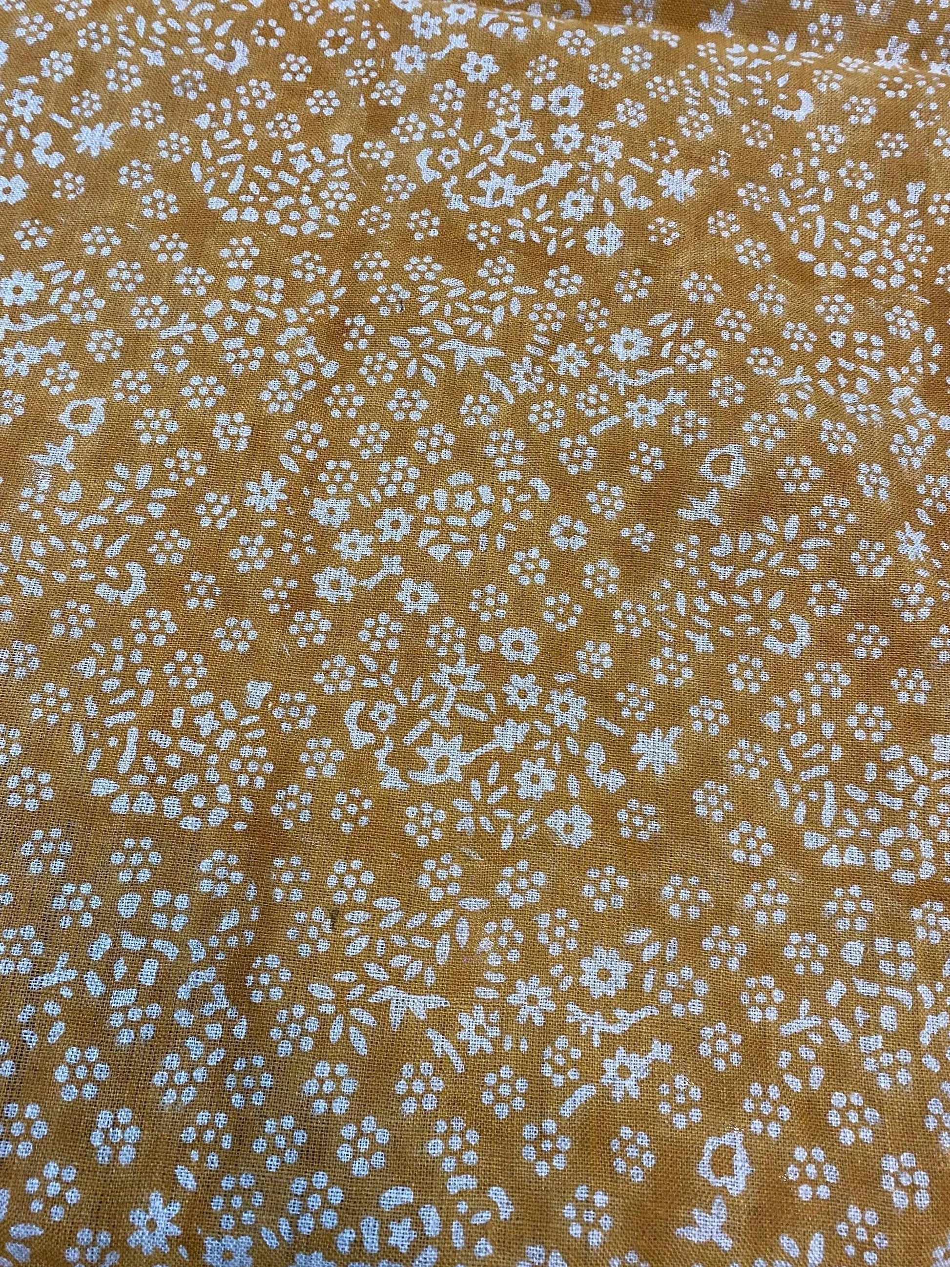 58" inches Indian Hand Block Print Fabric, Indian Linen Fabric, Block Print Fabric, Designer Floral Printing Fabric, Upholstery fabric, - Maple Village Lane