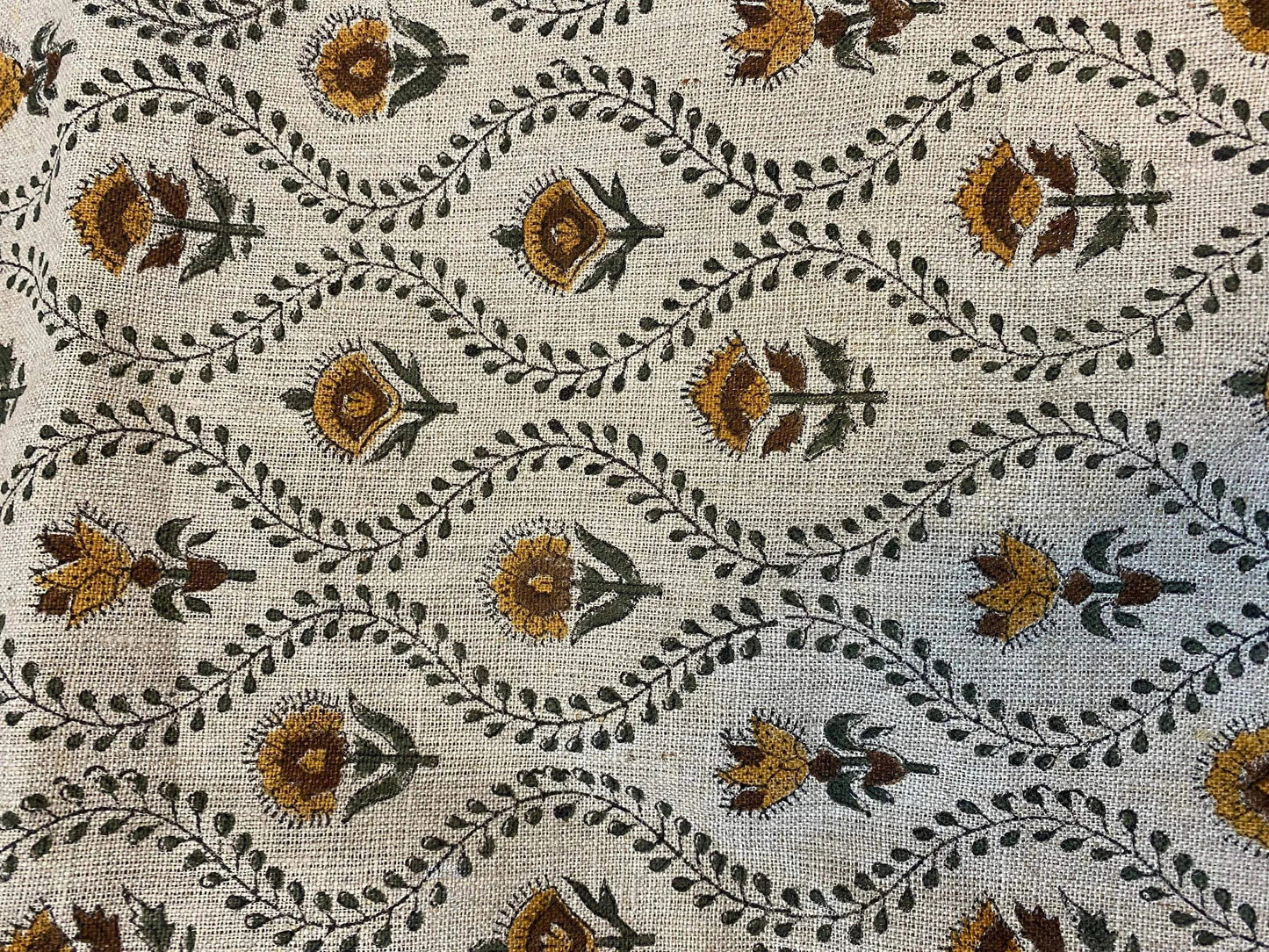 58" inches Indian Hand Block Print Fabric, Indian Linen Fabric, Block Print Fabric, Designer Floral Printing Fabric, Upholstery fabric, - Maple Village Lane