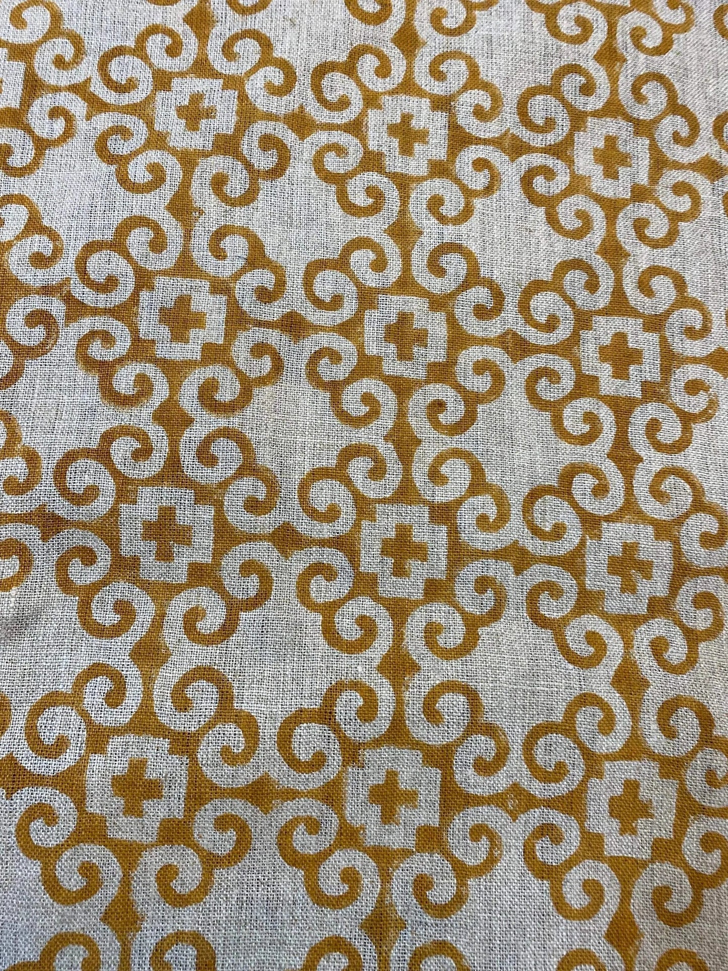 58" inches Hand Block Printed Linen Fabric , Home Decor Best Linen Fabric for decor, pillows ,upholstery, curtain - Maple Village Lane