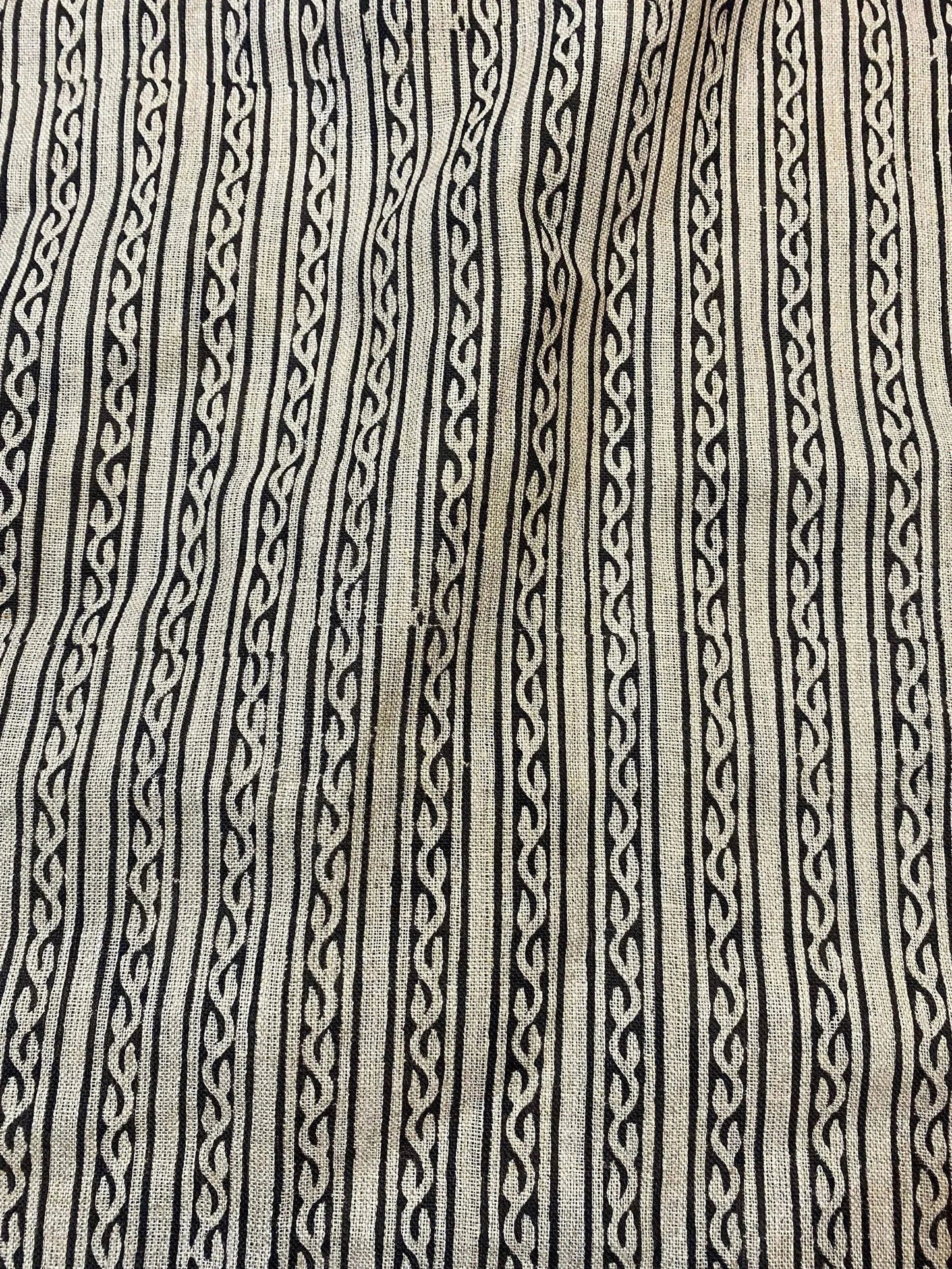 58" inches Hand Block Printed Linen Fabric , Home Decor Best Linen Fabric for decor, pillows ,upholstery, curtain - Maple Village Lane