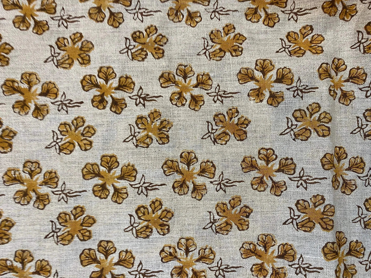 58" inches Hand Block Printed Linen Fabric , Home Decor Best Linen Fabric for decor, pillows ,upholstery, curtain - Maple Village Lane