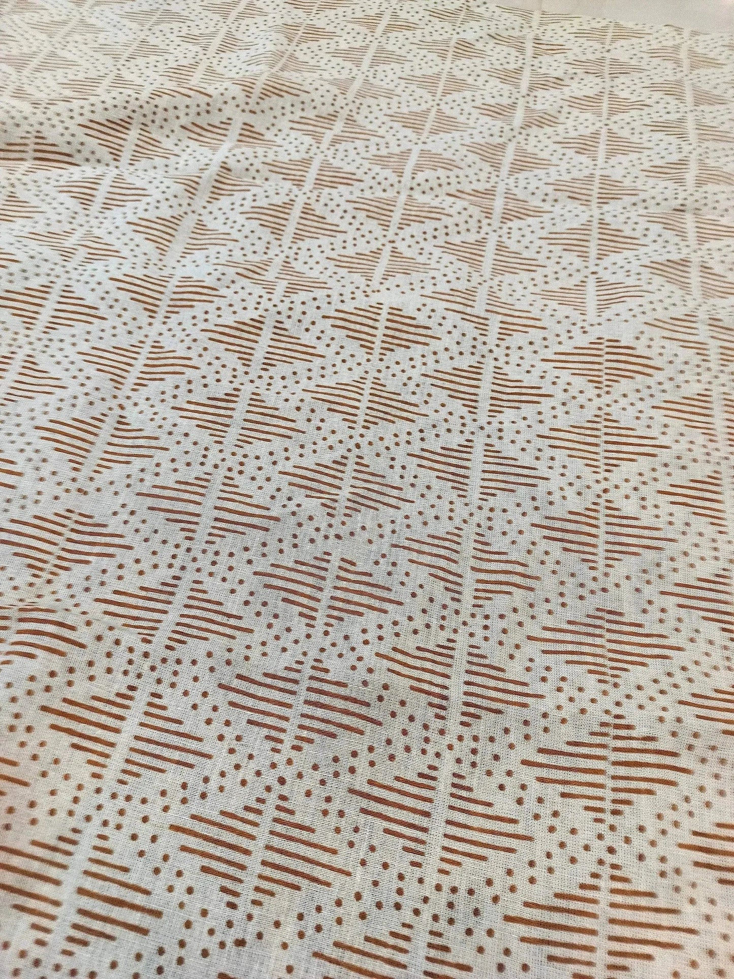 Zig-Zag Hand Block Print Designer Floral Fabric - Maple Village Lane