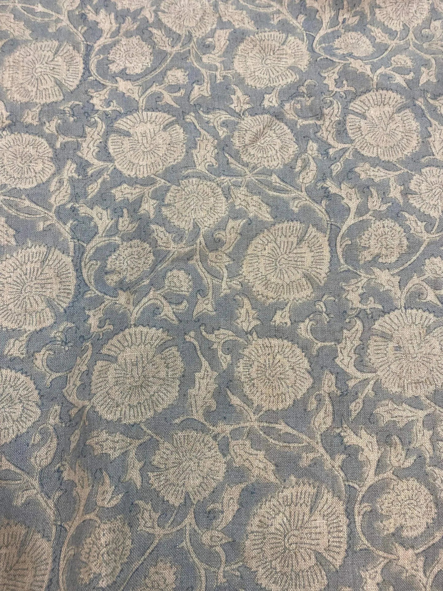 58" inches Hand Block Printed Linen Fabric , Home Decor Best Linen Fabric for decor, pillows ,upholstery, curtain - Maple Village Lane