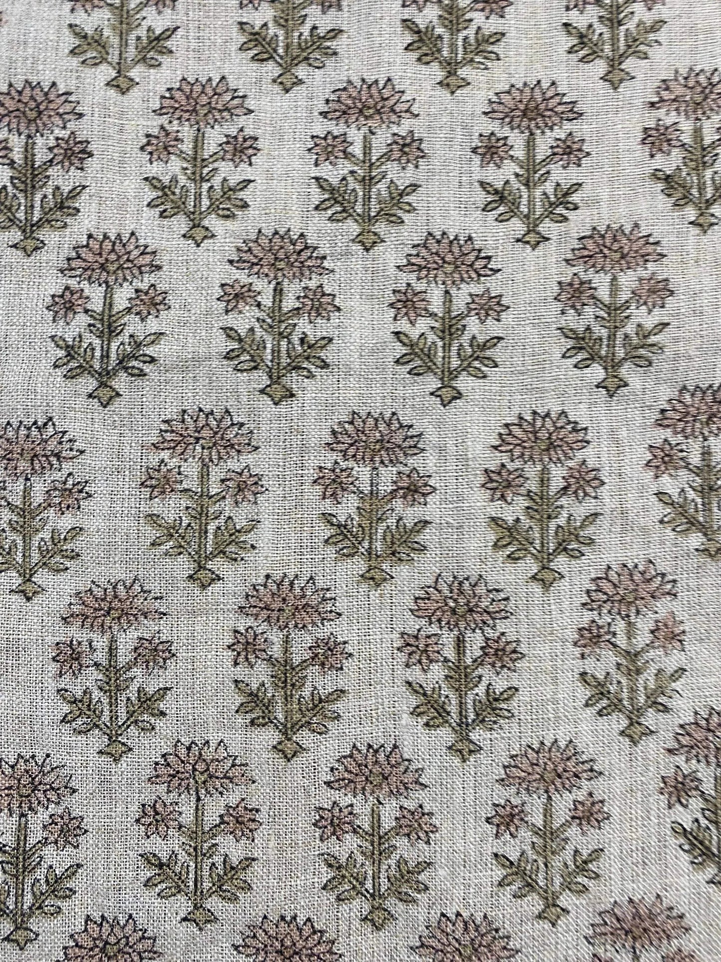 58" inches Hand Block Printed Linen Fabric , Home Decor Best Linen Fabric for decor, pillows ,upholstery, curtain - Maple Village Lane