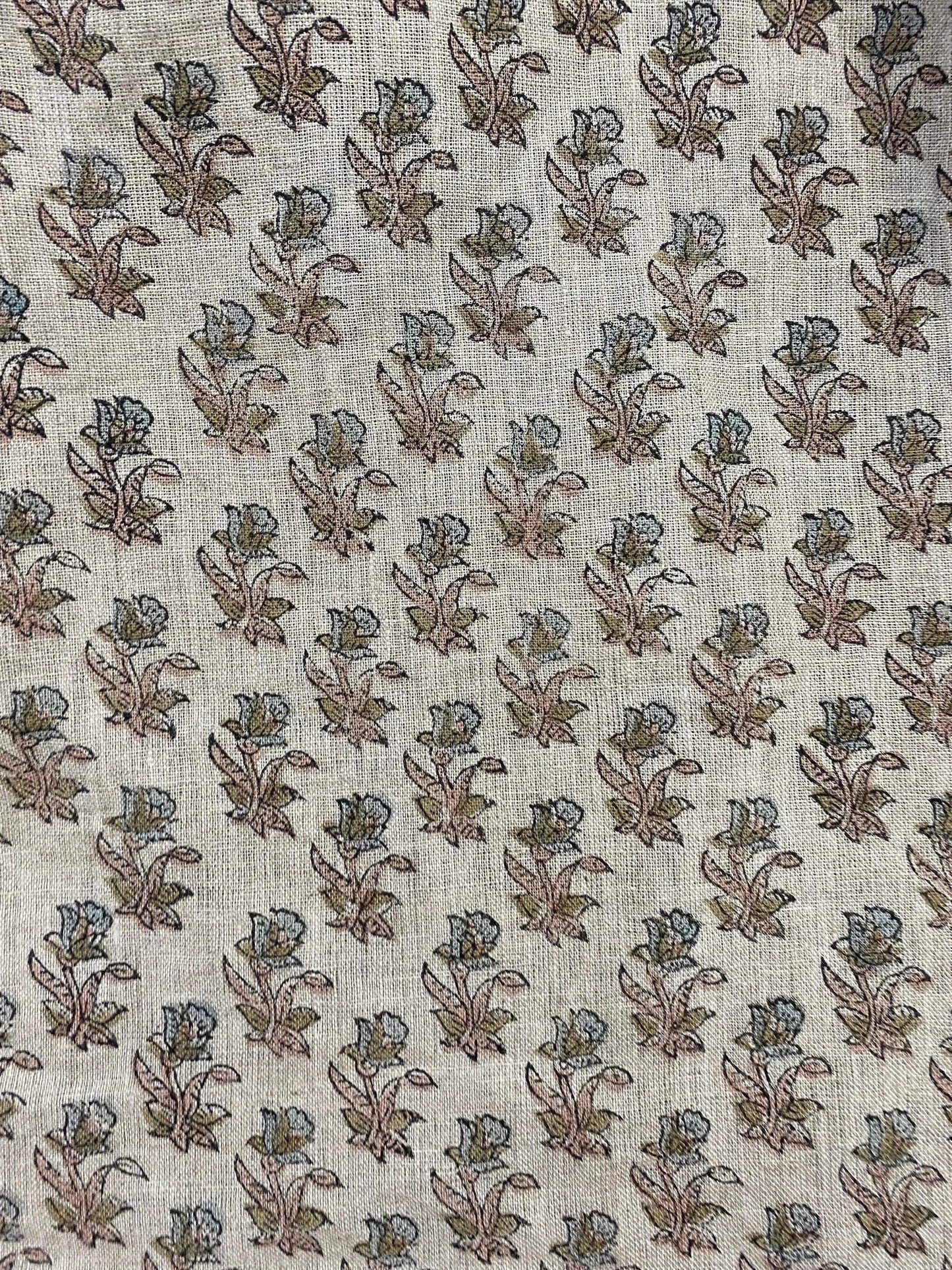 58" inches Hand Block Printed Linen Fabric , Home Decor Best Linen Fabric for decor, pillows ,upholstery, curtain - Maple Village Lane