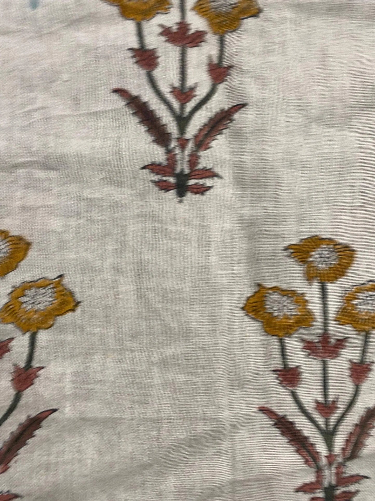 Jody Hand Block Print Linen Fabric for Decor, Pillows ,Upholstery, Curtain - Maple Village Lane