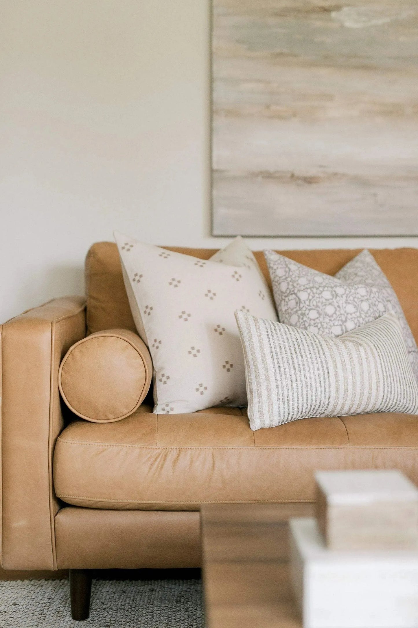 Olivia Block Print Pillow Cover - Maple Village Lane