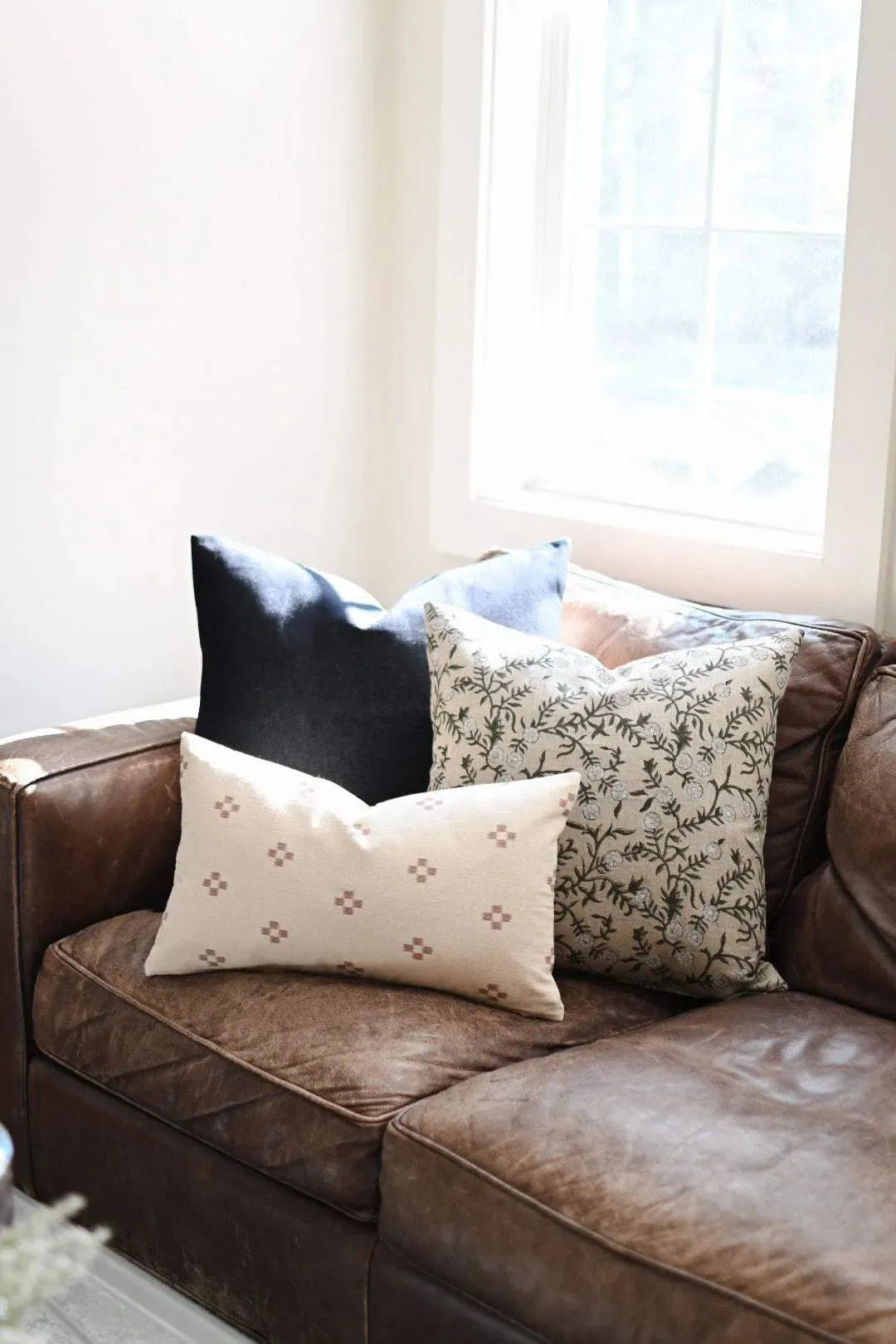 Olivia Block Print Pillow Cover - Maple Village Lane