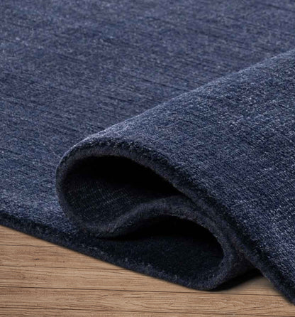 Cosmic Blue Hand-Loomed Wool Rug