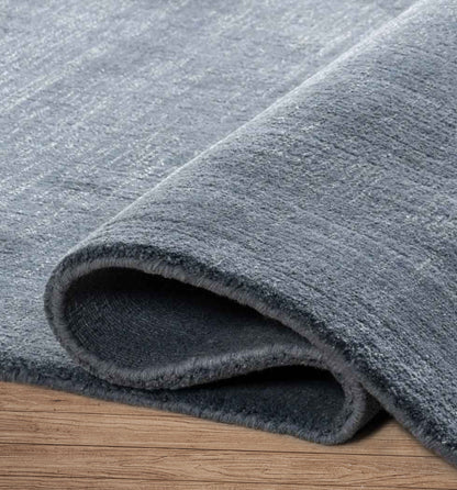 Denim Blue Hand-Loomed Wool Rug
