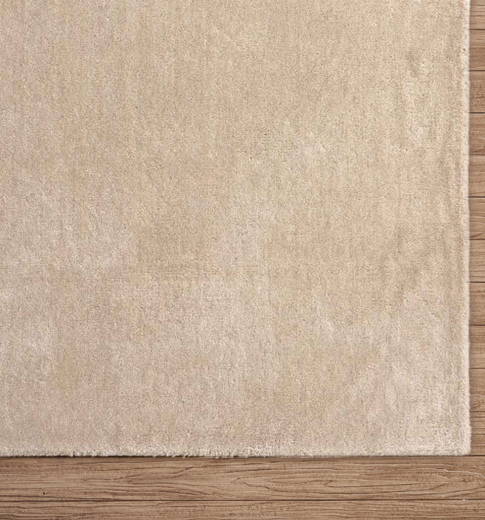 Champagne Hand Loomed Solid Wool Rug