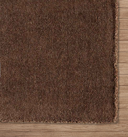 Cacao Bean Hand Loomed Solid Wool Rug