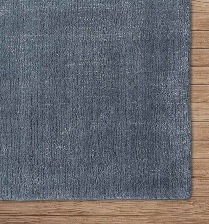 Denim Blue Hand-Loomed Wool Rug