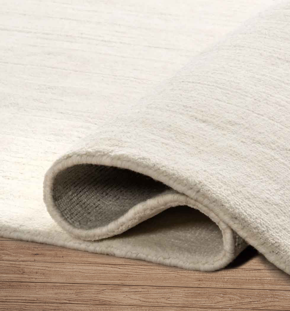 Cloud White Hand-Loomed Wool Rug