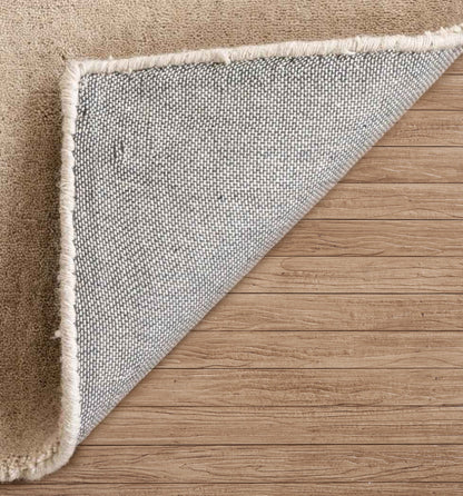 Champagne Hand Loomed Solid Wool Rug