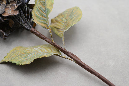 Dried Look Faux Cone Hydrangea Stem 30"